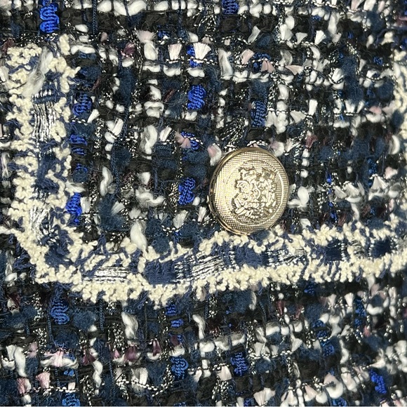 Jealous Tomato Blue/Black/White Tweed Blazer - Picture 4 of 7